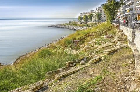 Path to the sea.Piraeus,Greece Stock Photos