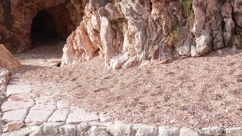 Path to Secluded Cave Entrance. Stock Footage 262638795