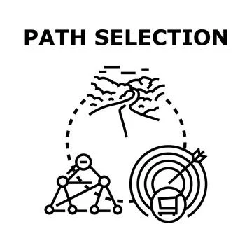 Path selection representing business strategy decision Stock Illustration