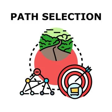 Path selection representing business strategy decision Stock Illustration
