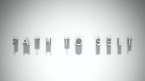 Path to self 3D title animation white text on a white background Stock Footage 299374666
