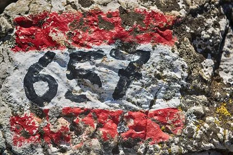 Path sign in the mountain Stock Photos