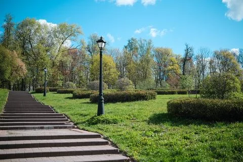 A path with steps in the city park Stock Photos