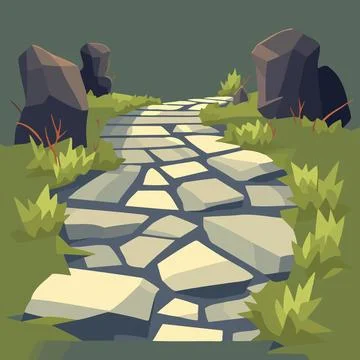 Path with stone tiles Stock Illustration