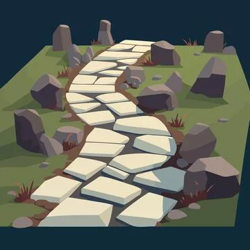 Path with stone tiles Stock Illustration