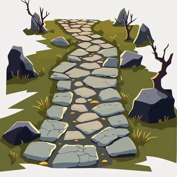 Path with stone tiles Stock Illustration