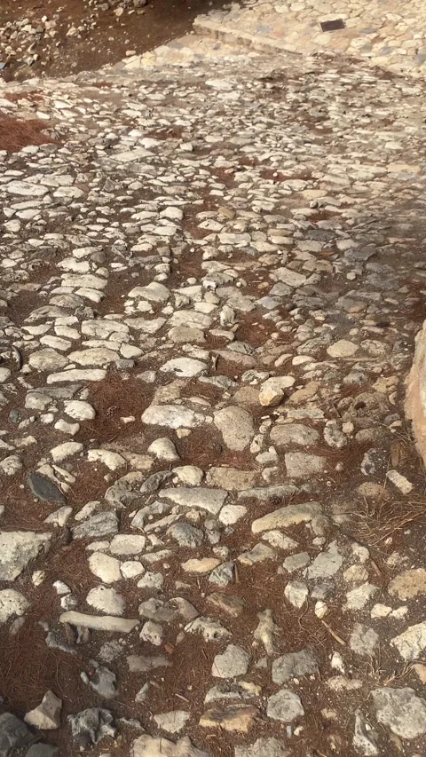 A path of stones. Stone Road. Vertical video Stock Footage 286322888