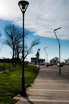 Path with street lights Stock Photos