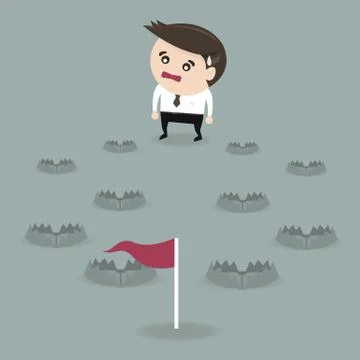 Path to the success filled with trap, flat design, vector, eps10 Illustrazione stock