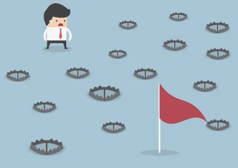 Path to the success filled with trap Stock Illustration