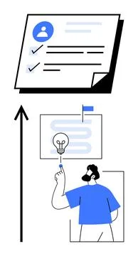 Path to Success Goal Setting and Achievement Strategy with Clear Action Plan Stock Illustration