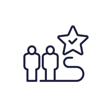 Path to success icon with two people, line vector イラスト素材