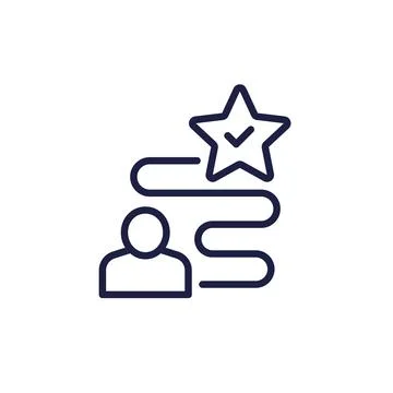 Path to success line icon on white イラスト素材