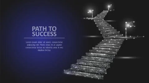 Path to success vector geometric polygonal background Illustrazione stock