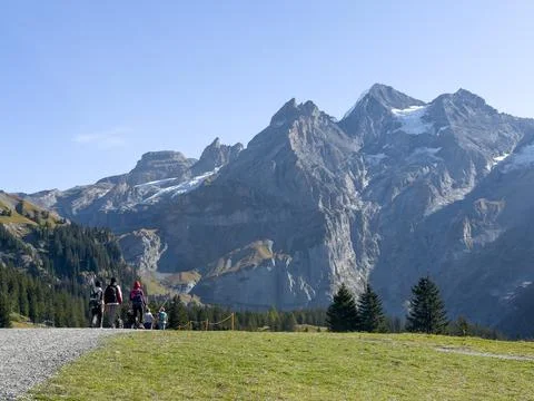 Path to the Swiss Alps Stock Photos