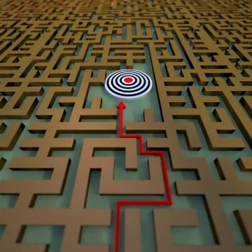 Path to the target Stock Illustration