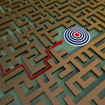 Path to the target Stock Illustration