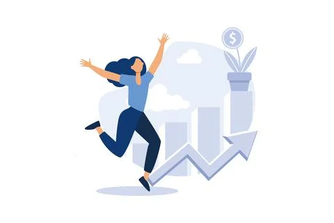 Path to a target's growth vector illustration banner. achievement business co Illustrazione stock