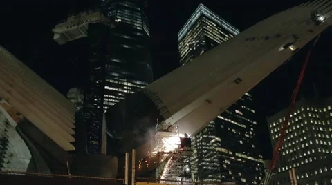 Path Terminal at World Trade Center Under Construction Stock Footage 44968600