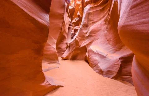 Path through Antelope Canyon - located on Navajo land near Page, Arizona, USA Fotos de archivo