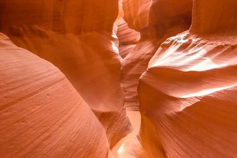 Path through Antelope Canyon - located on Navajo land near Page, Arizona, USA Stock-Fotos