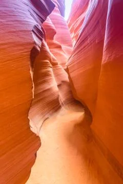 Path through Antelope Canyon - located on Navajo land near Page, Arizona, USA Fotos de archivo