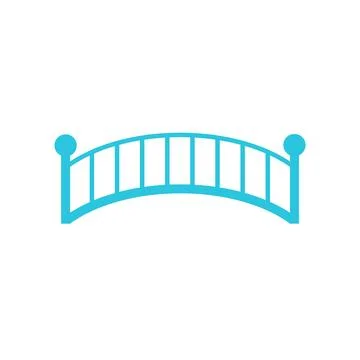 Path Through the Bridge Icon. Isolated on white background. Blue icon set. Stock Illustration