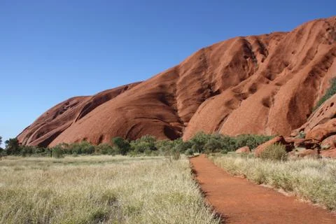 Path through bush around Uluru/Ayers Rock Stock Photos