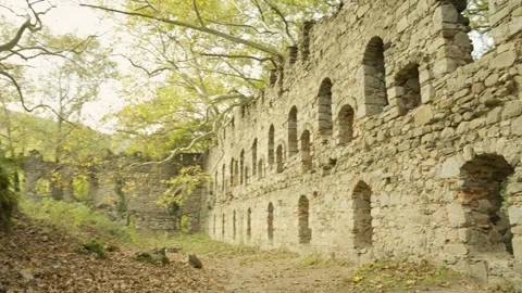 Path through Kirazli Monastery ruins in Erdek Stock Footage 336467028