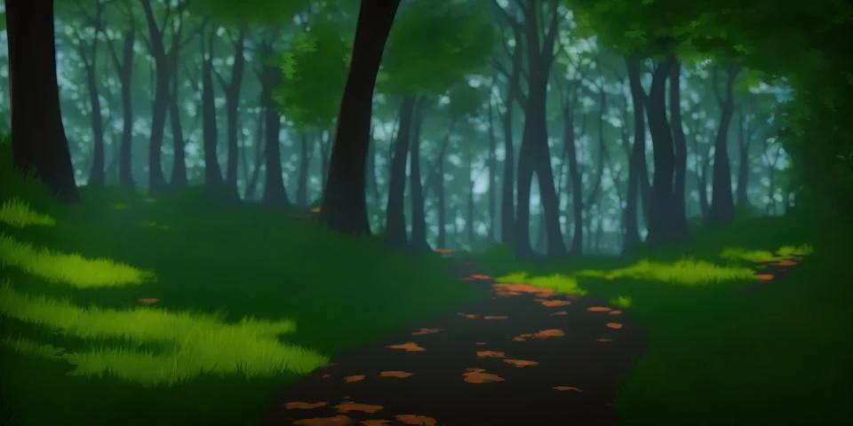 Path through the woods Stock Illustration