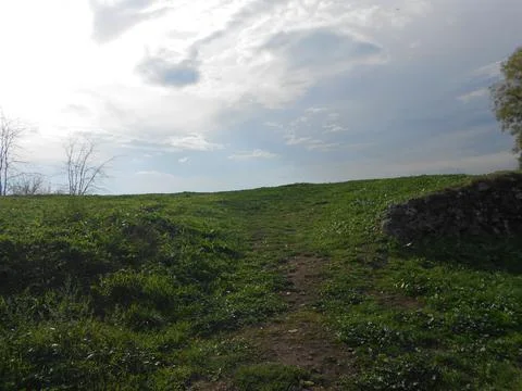 Path to the top of the hill. Landscape Stock Photos