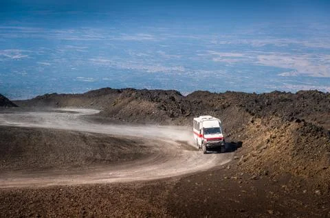 The path to the top of Mount Etna volcano Фото