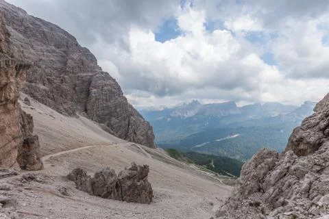 Path towards Fontananegra Pass Stock Photos