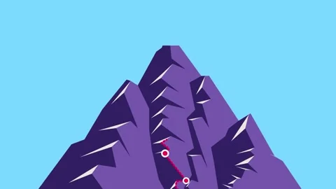 Path towards success mountain climb concept animation Stock Footage 240861628