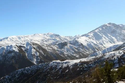 Path to Vale Nevado, Chile Stock Photos