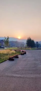 Path in Valley Sunset Stock Photos