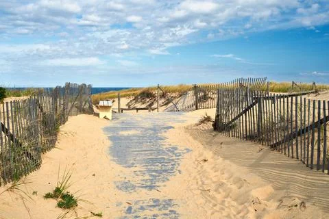 Path way to the beach at Cape Cod Path way to the beach at Cape Cod, Massa... Stock Photos