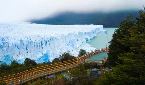 Path way in front of Glacier Perito Moreno, Argentina Stock Photos