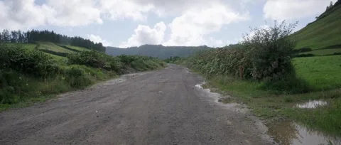 Path on the way to Hike through the Twin Lakes Lagoon in a volcanic crater. Stock Footage 320976126