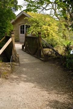 Path to a wooden bridge Stock Photos