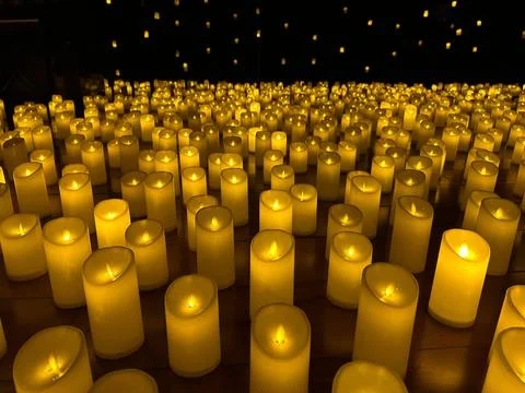 Path of Yellow Candles Stock Photos