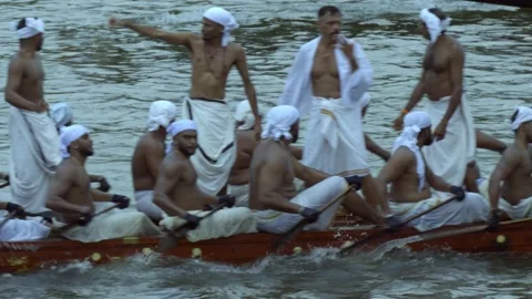 Pathanamthitta, India - 09/19/2024: The Aranmula Uthrittathi Vallamkali or Vídeos de archivo 285584553