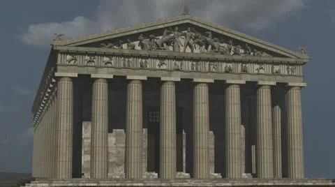 Pathenon West View Stock Footage