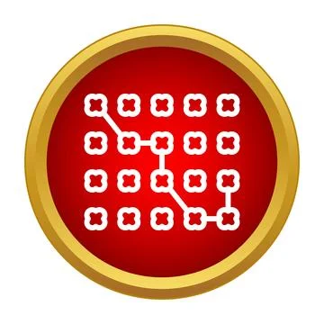 Pathfinding connecting nodes grid network icon Stock Illustration