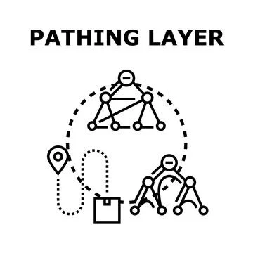 Pathing layer for network planning and parcel delivery Illustrazione stock