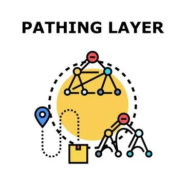 Pathing layer for network planning and parcel delivery Stock Illustration