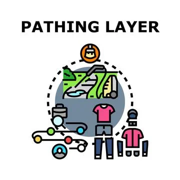 Pathing layer for planning activities and processes Stock Illustration