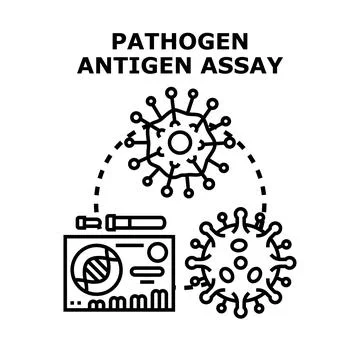 Pathogen antigen assay detecting virus and infection Stock Illustration