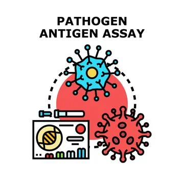 Pathogen antigen assay detecting virus and infection Stock Illustration
