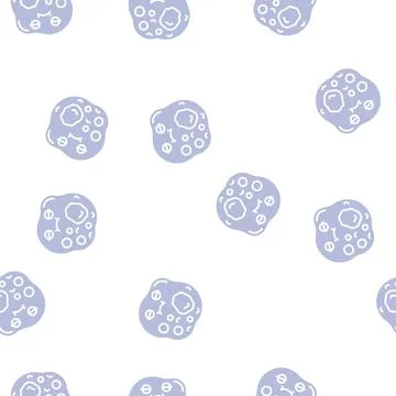 Pathogen bacteria virus glyph seamless pattern Stock Illustration